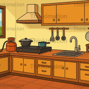 cartoon kitchen background – 2d animation style | perfect for youtube, cooking videos & explainer scenes